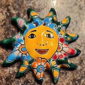 NWT Hecho En Princess Cruises Colorful Sun Face Wall Art 5"